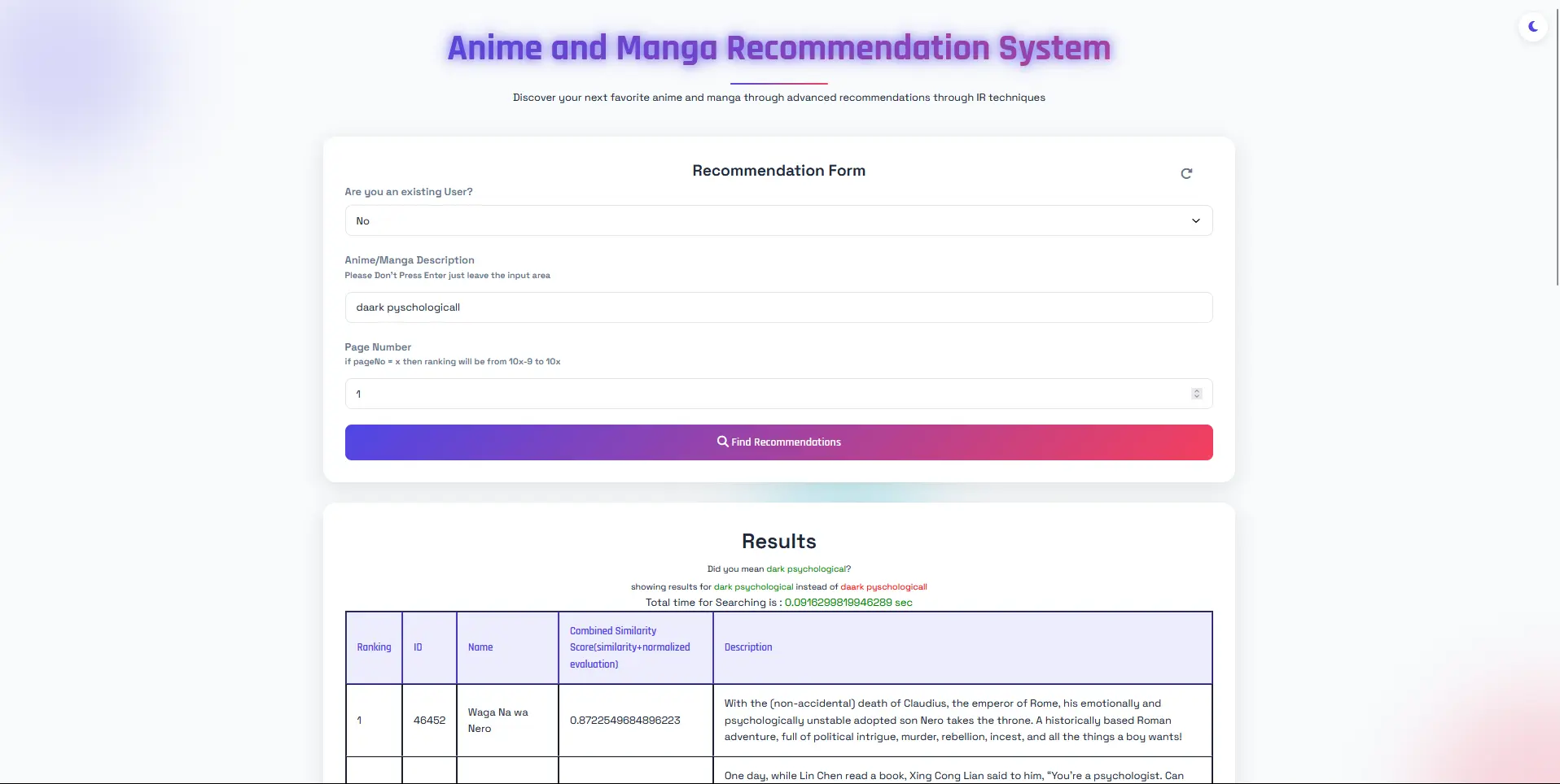 Recommendation System