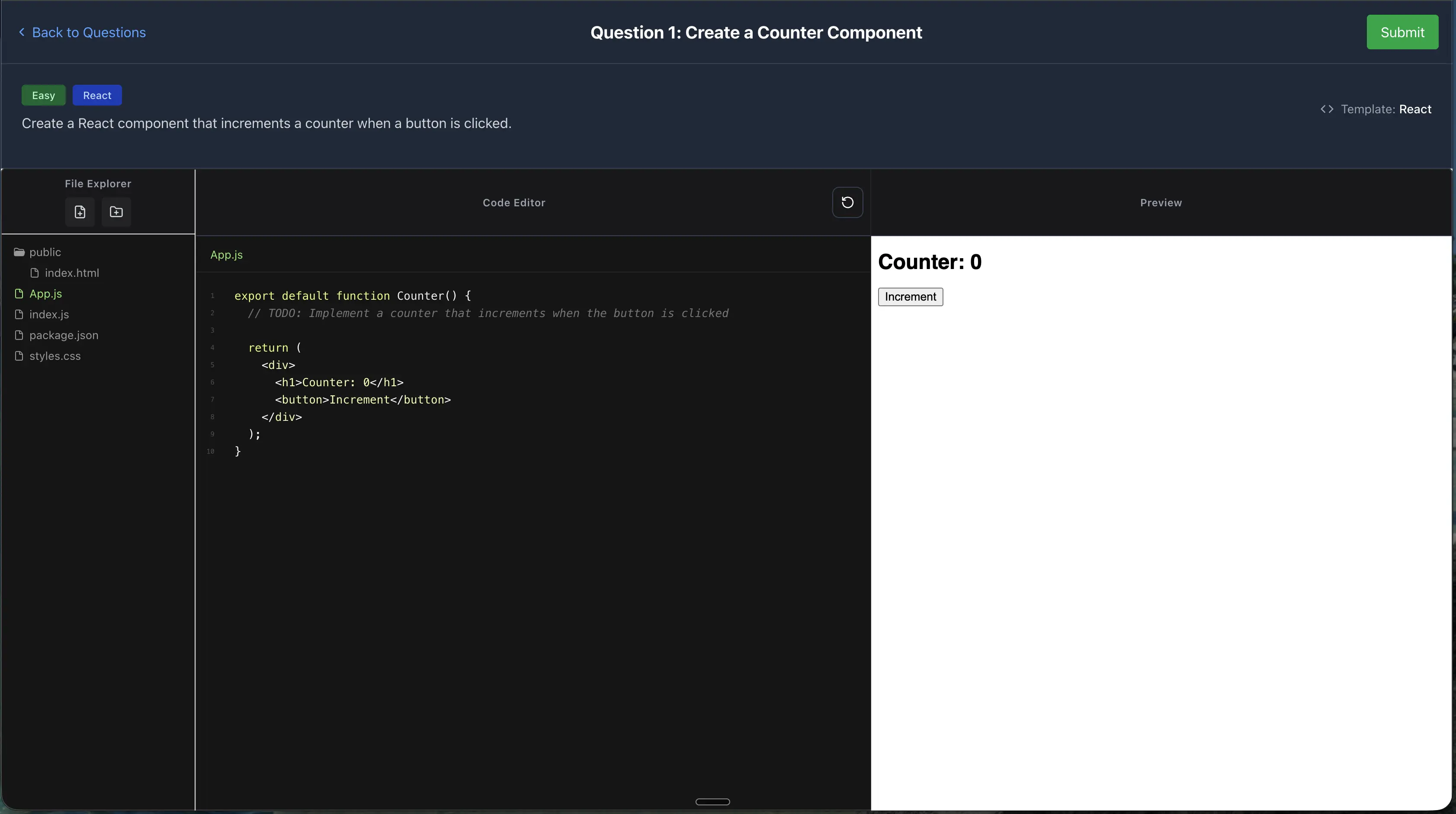 Sandpack Code Editor